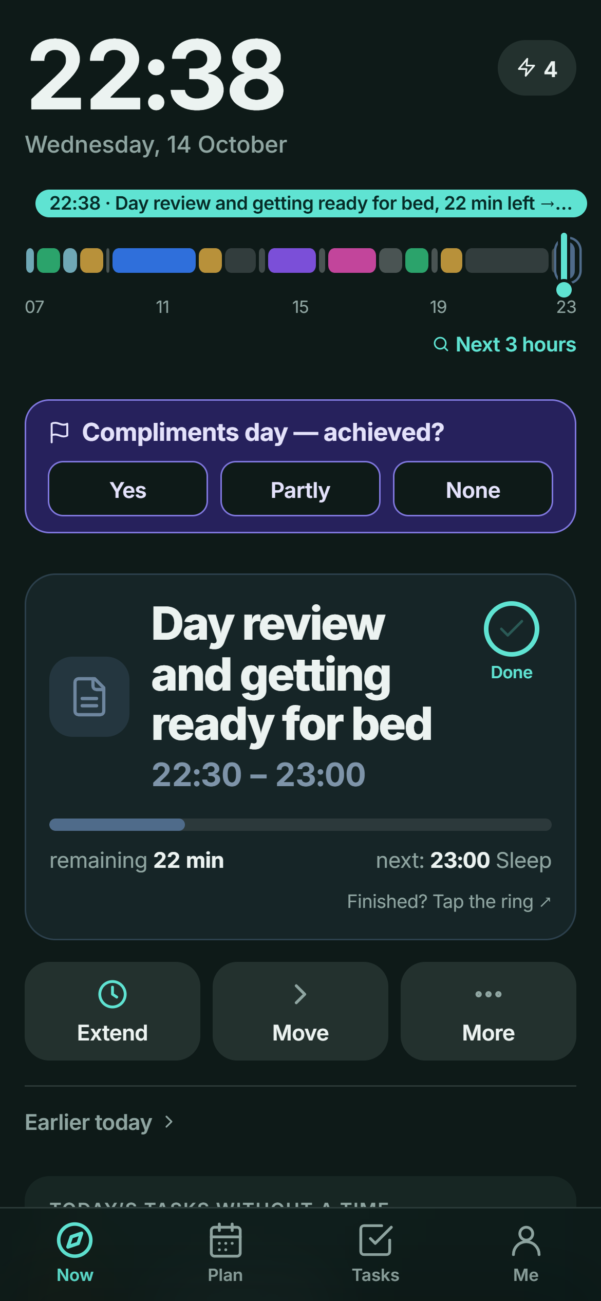 Ritm app screen: Alarms that actually ring